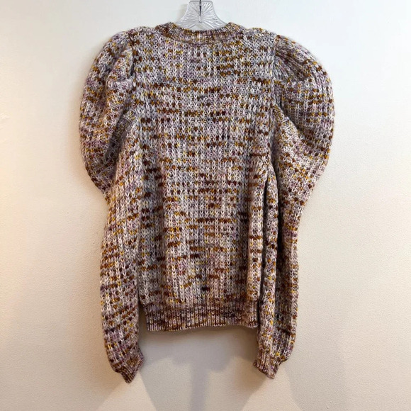 Ulla Johnson Rosina Colorful Puff Sleeve Crew Neck Alpaca Blend Knit Sweater M/L - Picture 12 of 12